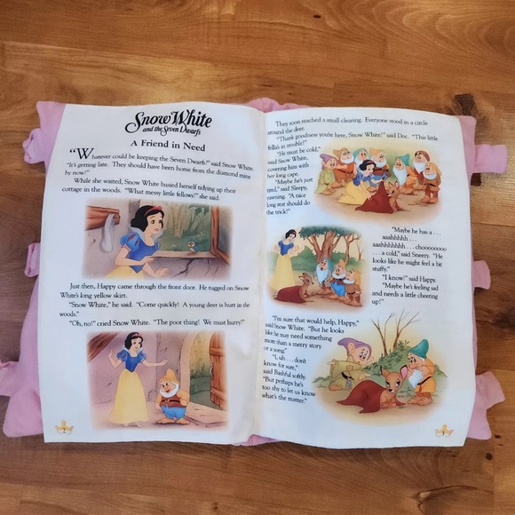 Disney Princess Stories Soft Stuffed Plush Cloth Book Pillow Snow White Aurora - Picture 6 of 12